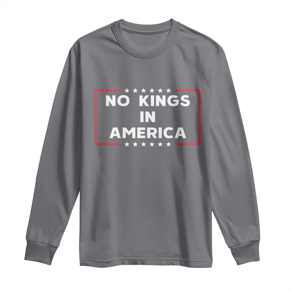 No Kings In America Long Sleeve Shirt Stars Stripes - Wonder Print Shop