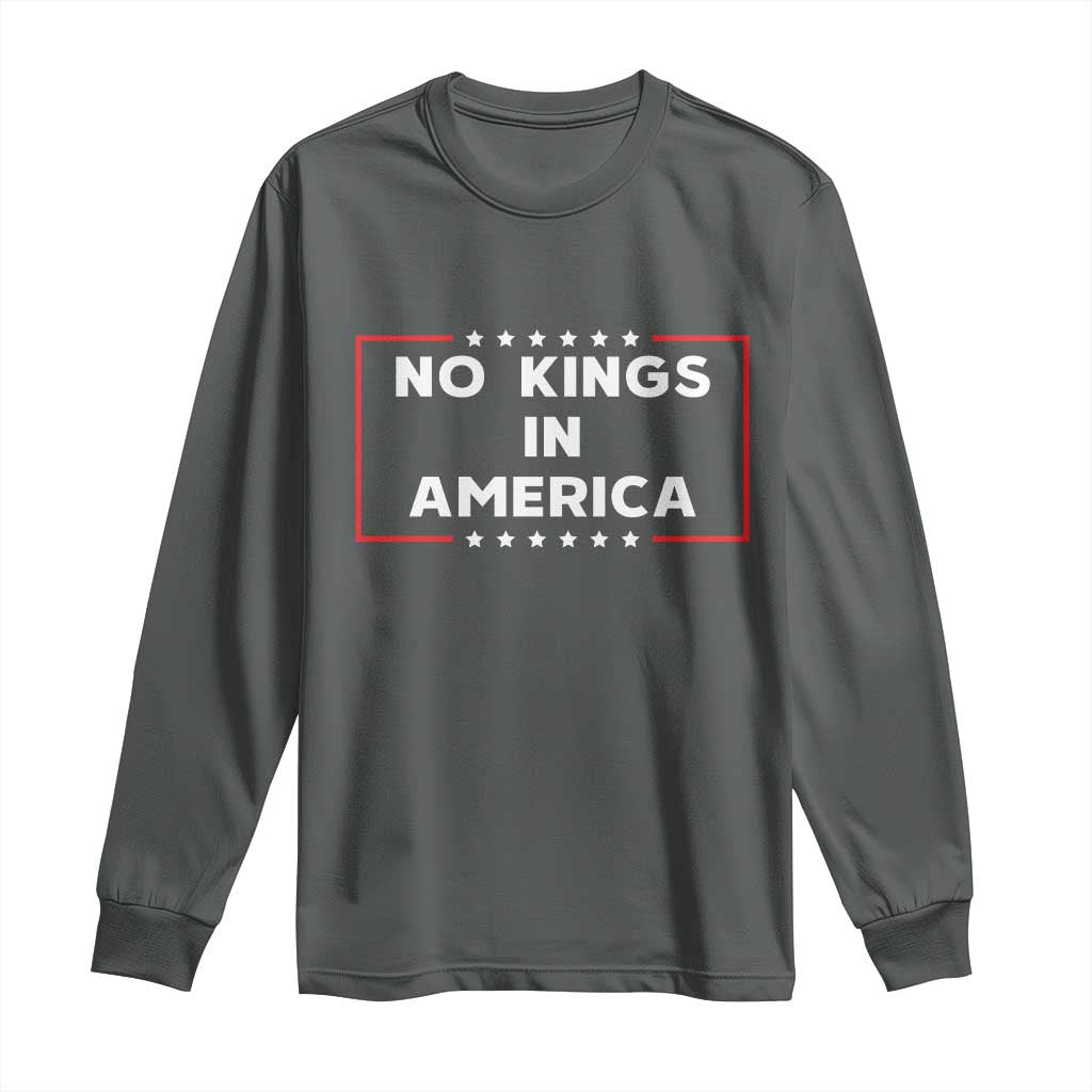No Kings In America Long Sleeve Shirt Stars Stripes - Wonder Print Shop
