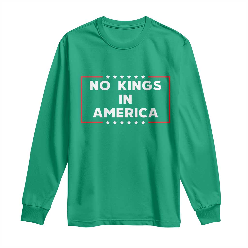 No Kings In America Long Sleeve Shirt Stars Stripes - Wonder Print Shop