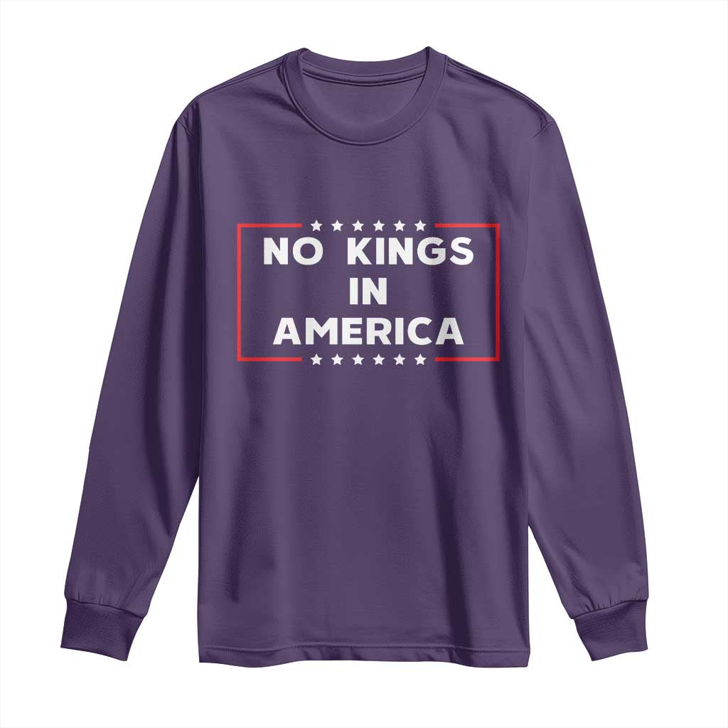 No Kings In America Long Sleeve Shirt Stars Stripes - Wonder Print Shop