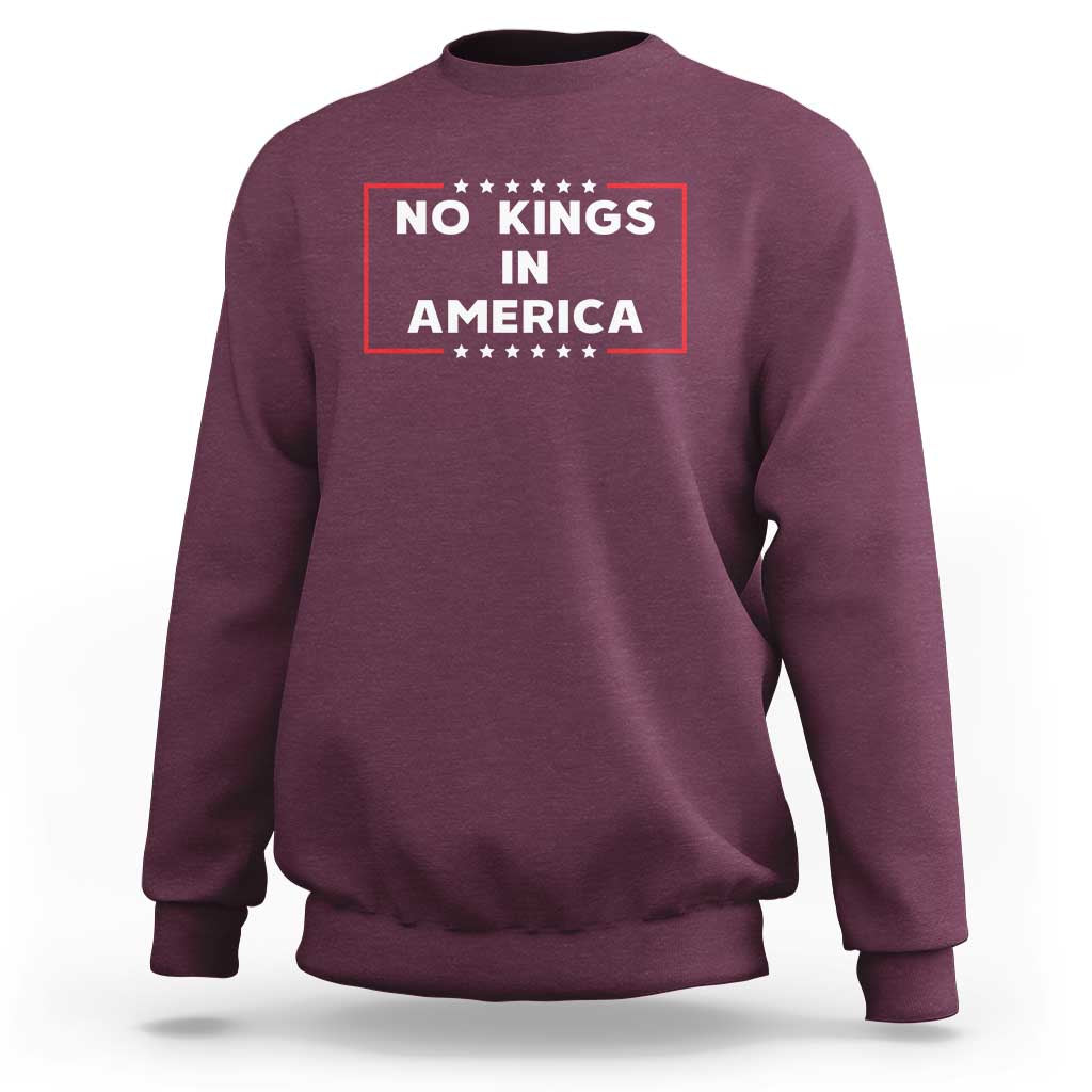 No Kings In America Sweatshirt Stars Stripes - Wonder Print Shop