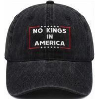 No Kings In America Washed Cotton Baseball Cap Stars Stripes