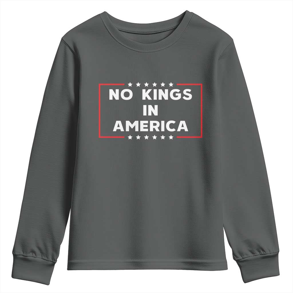 No Kings In America Youth Sweatshirt Stars Stripes - Wonder Print Shop