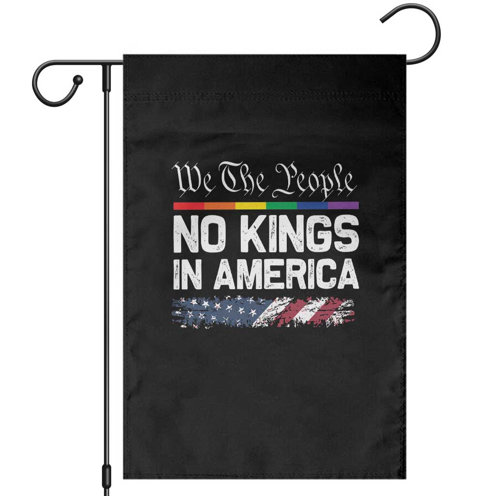 No Kings In America We The People Garden Flag LGBTQ Pride American Flag Political - Wonder Print Shop