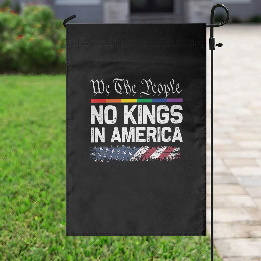 No Kings In America We The People Garden Flag LGBTQ Pride American Flag Political - Wonder Print Shop