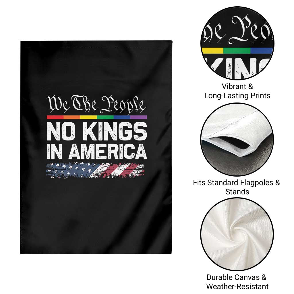 No Kings In America We The People Garden Flag LGBTQ Pride American Flag Political - Wonder Print Shop