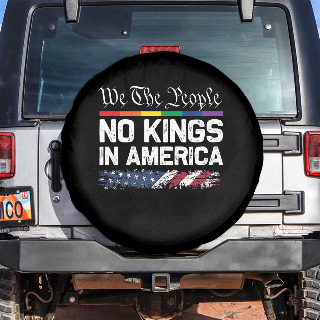 No Kings In America We The People Spare Tire Cover LGBTQ Pride American Flag Political - Wonder Print Shop