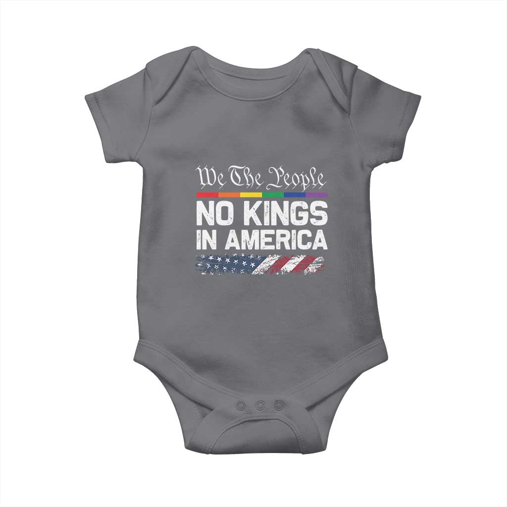 No Kings In America We The People Baby Onesie LGBTQ Pride American Flag Political - Wonder Print Shop