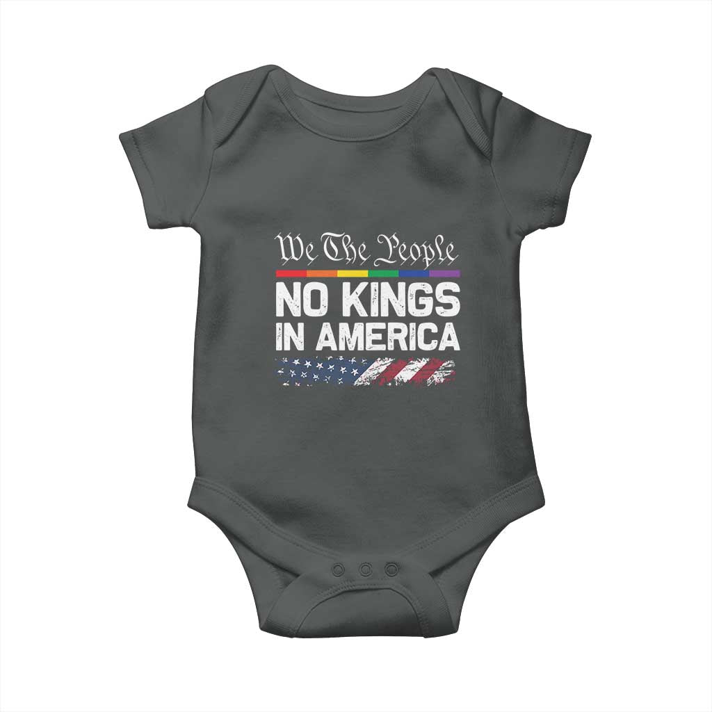No Kings In America We The People Baby Onesie LGBTQ Pride American Flag Political - Wonder Print Shop