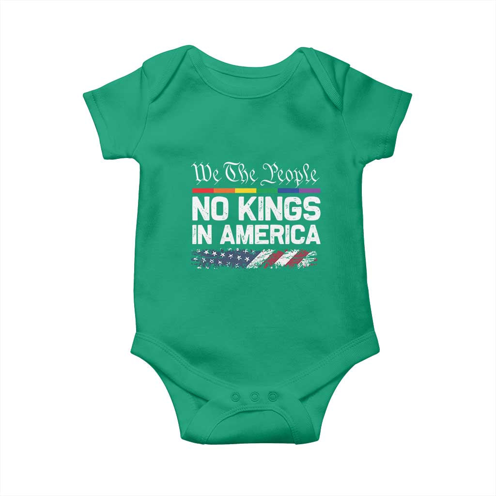 No Kings In America We The People Baby Onesie LGBTQ Pride American Flag Political - Wonder Print Shop