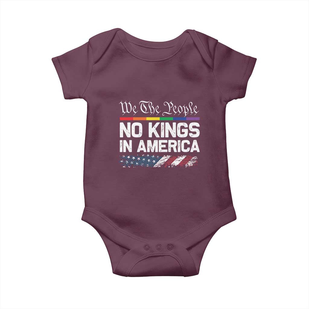 No Kings In America We The People Baby Onesie LGBTQ Pride American Flag Political - Wonder Print Shop