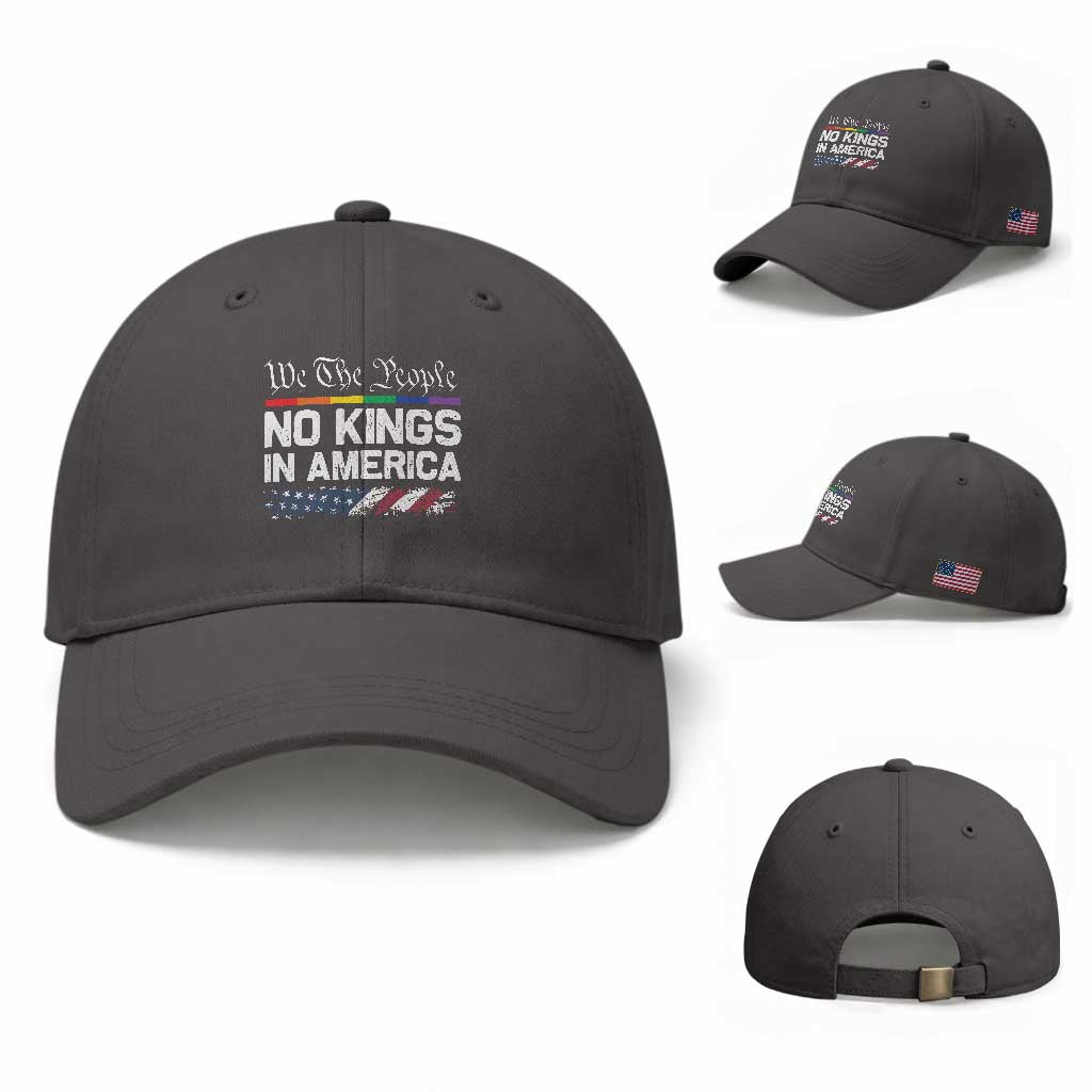 No Kings In America We The People Baseball Cap LGBTQ Pride American Flag Political