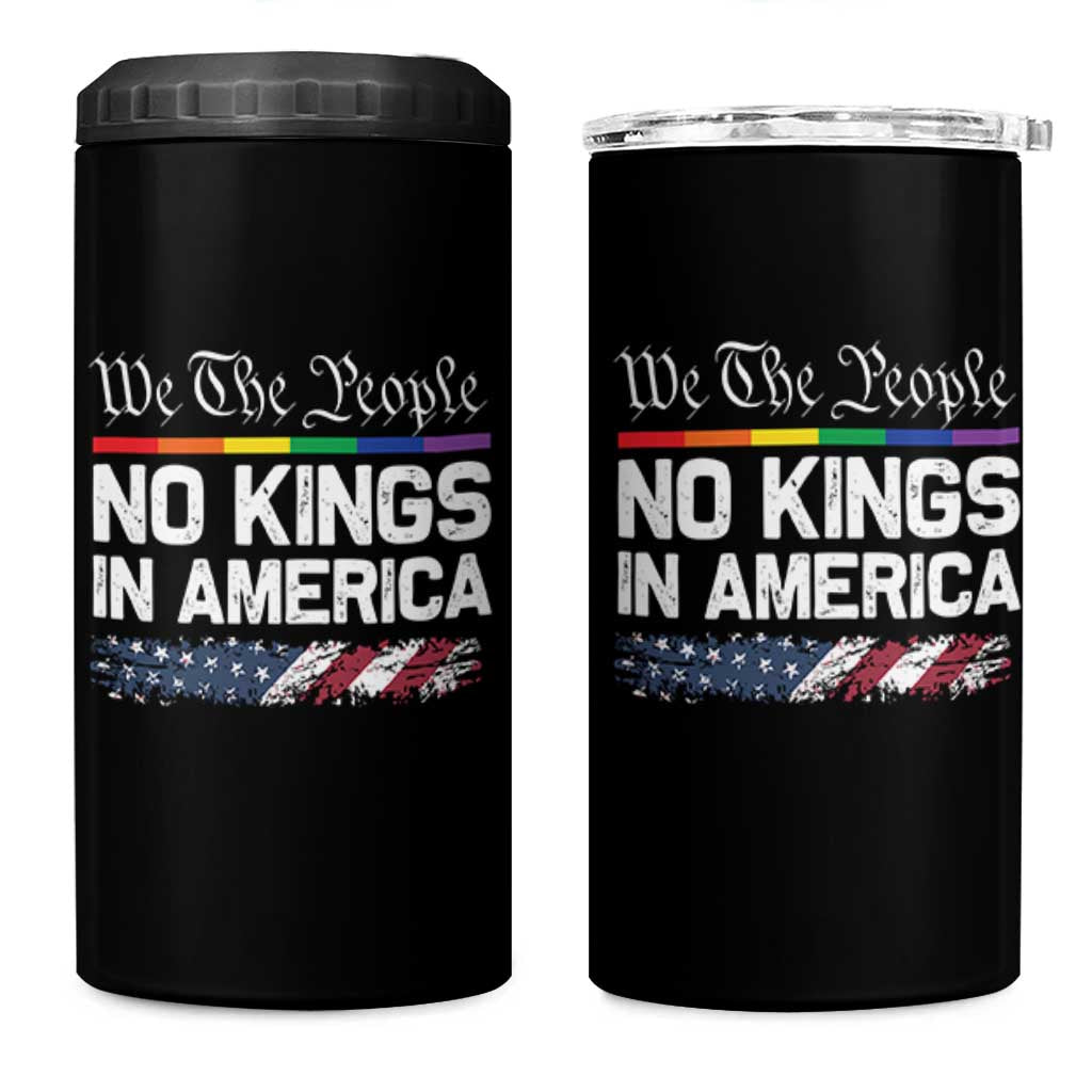 No Kings In America We The People 4 in 1 Can Cooler Tumbler LGBTQ Pride American Flag Political - Wonder Print Shop