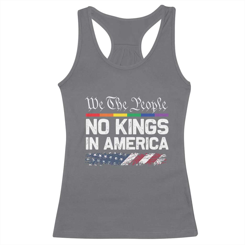 No Kings In America We The People Racerback Tank Top LGBTQ Pride American Flag Political - Wonder Print Shop