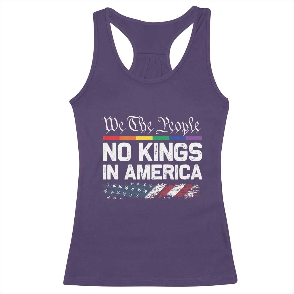 No Kings In America We The People Racerback Tank Top LGBTQ Pride American Flag Political - Wonder Print Shop