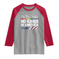 No Kings In America We The People Raglan Shirt LGBTQ Pride American Flag Political - Wonder Print Shop
