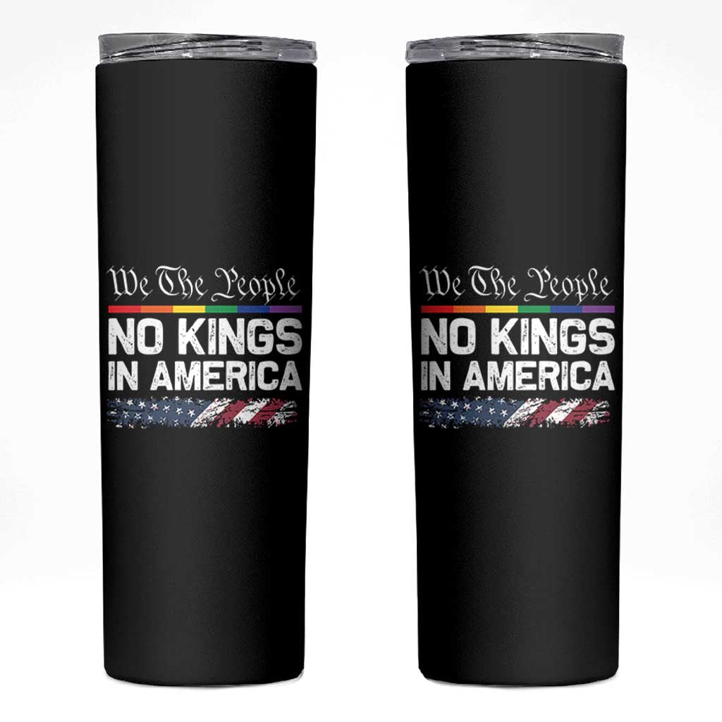 No Kings In America We The People Skinny Tumbler LGBTQ Pride American Flag Political - Wonder Print Shop