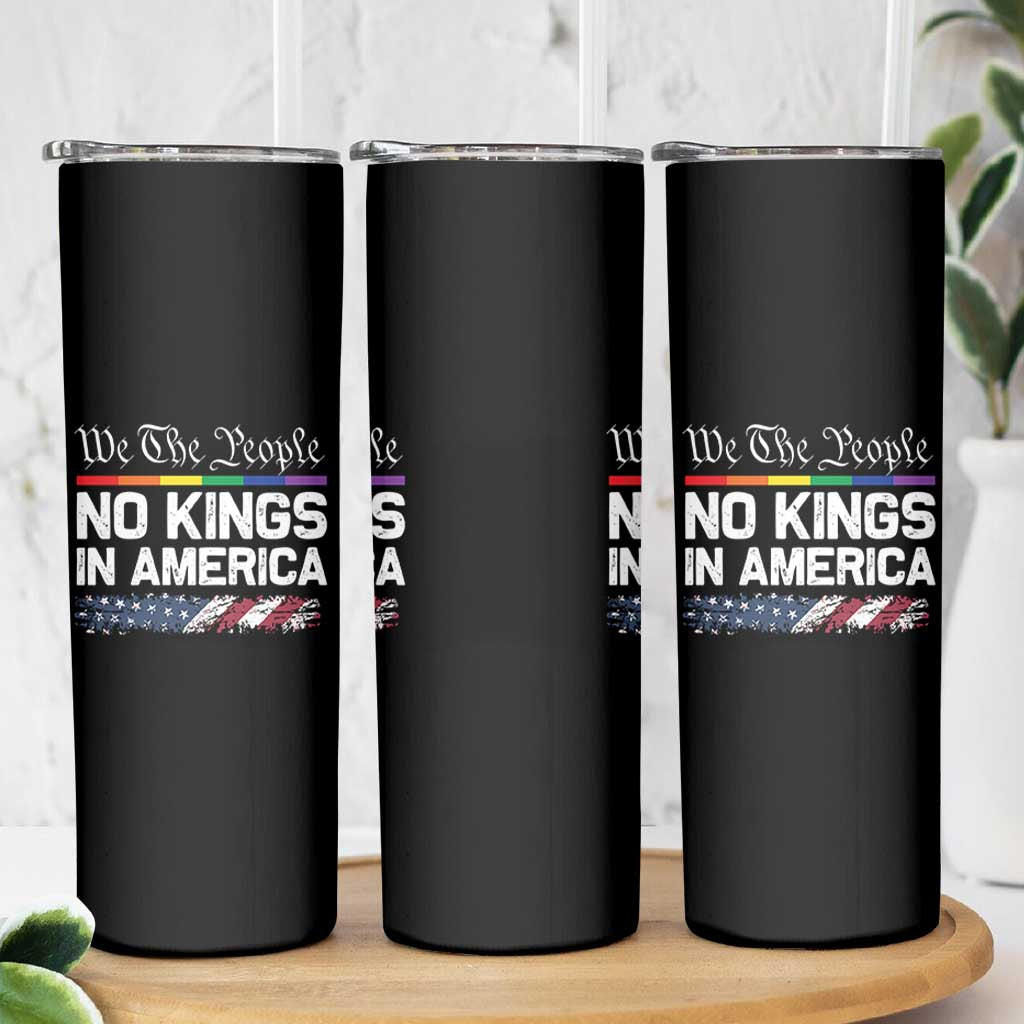 No Kings In America We The People Skinny Tumbler LGBTQ Pride American Flag Political - Wonder Print Shop