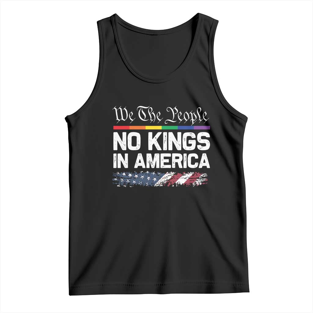 No Kings In America We The People Tank Top LGBTQ Pride American Flag Political - Wonder Print Shop