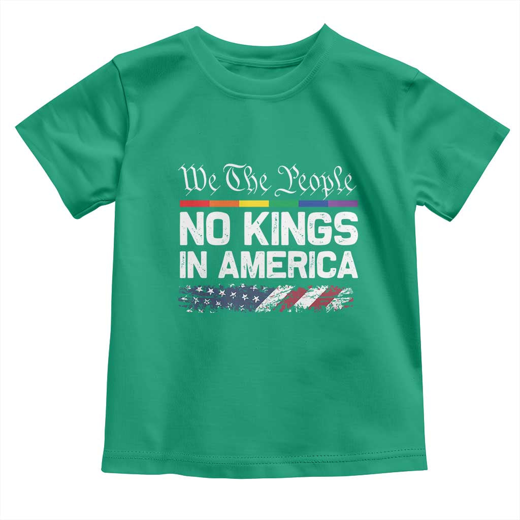No Kings In America We The People Toddler T Shirt LGBTQ Pride American Flag Political - Wonder Print Shop