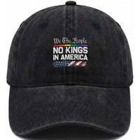 No Kings In America We The People Washed Cotton Baseball Cap LGBTQ Pride American Flag Political