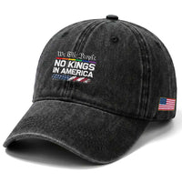 No Kings In America We The People Washed Cotton Baseball Cap LGBTQ Pride American Flag Political