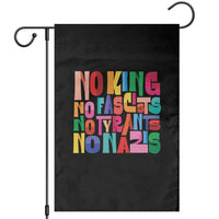 Funny No King No Fascists No Tyrants No Nazis Garden Flag Colorful Geometric - Wonder Print Shop