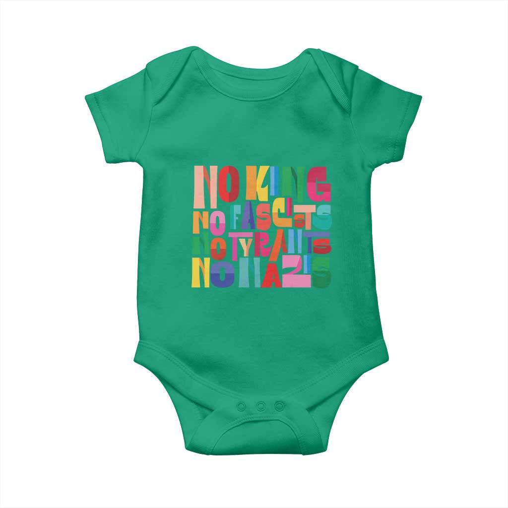 Funny No King No Fascists No Tyrants No Nazis Baby Onesie Colorful Geometric - Wonder Print Shop