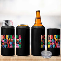Funny No King No Fascists No Tyrants No Nazis 4 in 1 Can Cooler Tumbler Colorful Geometric - Wonder Print Shop