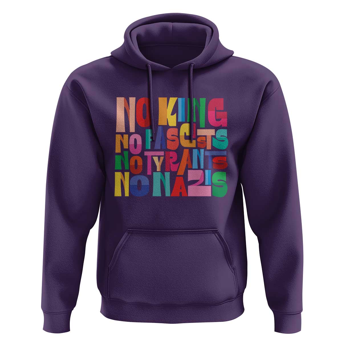 Funny No King No Fascists No Tyrants No Nazis Hoodie Colorful Geometric - Wonder Print Shop