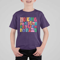 Funny No King No Fascists No Tyrants No Nazis T Shirt For Kid Colorful Geometric - Wonder Print Shop