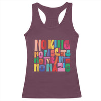 Funny No King No Fascists No Tyrants No Nazis Racerback Tank Top Colorful Geometric - Wonder Print Shop