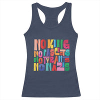 Funny No King No Fascists No Tyrants No Nazis Racerback Tank Top Colorful Geometric - Wonder Print Shop