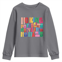 Funny No King No Fascists No Tyrants No Nazis Youth Sweatshirt Colorful Geometric - Wonder Print Shop