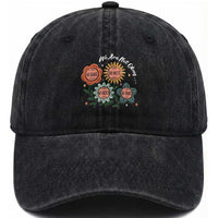 Funny No King No Fascists No Tyrants No Nazis Washed Cotton Baseball Cap We Are Not Okay Vintage Flower