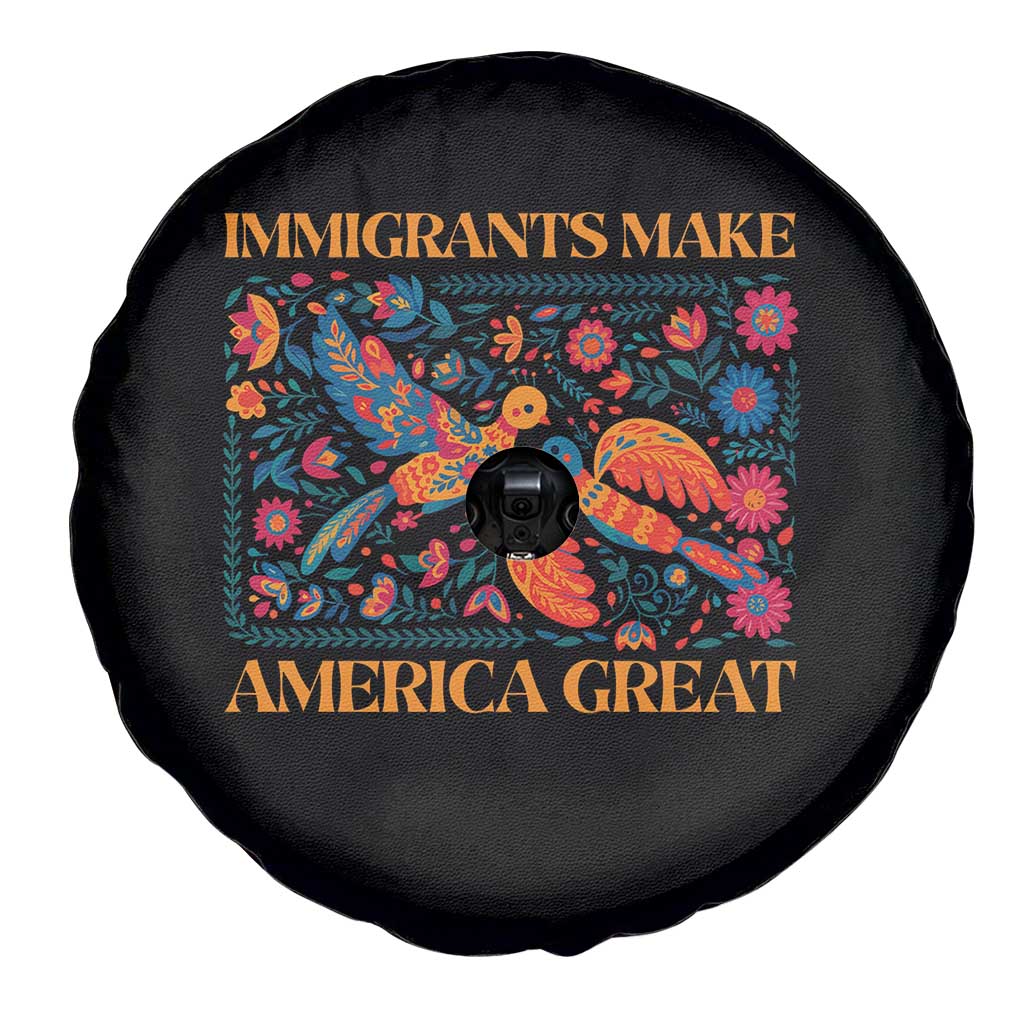 Funny Immigrants Make America Great Spare Tire Cover Floral Flower Birds Human Rights - Wonder Print Shop