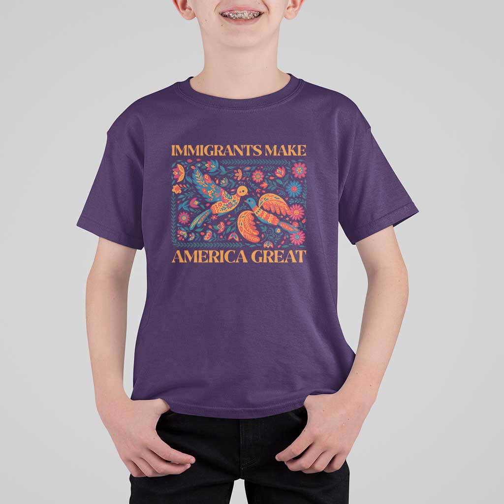 Funny Immigrants Make America Great T Shirt For Kid Floral Flower Birds Human Rights - Wonder Print Shop
