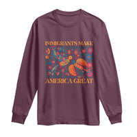 Funny Immigrants Make America Great Long Sleeve Shirt Floral Flower Birds Human Rights - Wonder Print Shop