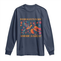 Funny Immigrants Make America Great Long Sleeve Shirt Floral Flower Birds Human Rights - Wonder Print Shop