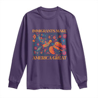 Funny Immigrants Make America Great Long Sleeve Shirt Floral Flower Birds Human Rights - Wonder Print Shop