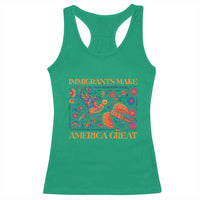 Funny Immigrants Make America Great Racerback Tank Top Floral Flower Birds Human Rights - Wonder Print Shop