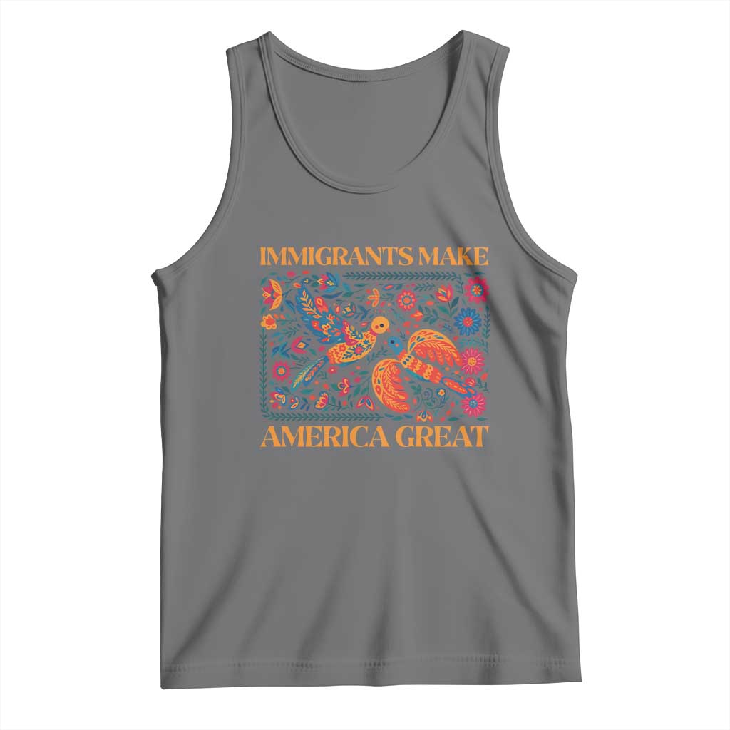 Funny Immigrants Make America Great Tank Top Floral Flower Birds Human Rights - Wonder Print Shop