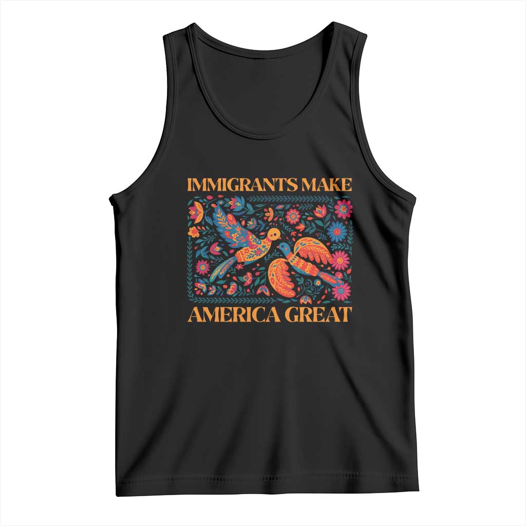 Funny Immigrants Make America Great Tank Top Floral Flower Birds Human Rights - Wonder Print Shop