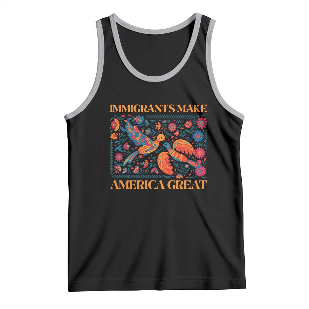 Funny Immigrants Make America Great Tank Top Floral Flower Birds Human Rights - Wonder Print Shop