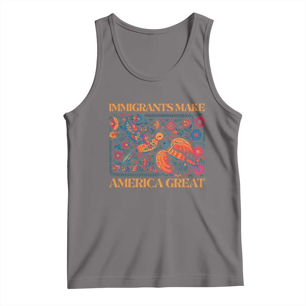 Funny Immigrants Make America Great Tank Top Floral Flower Birds Human Rights - Wonder Print Shop