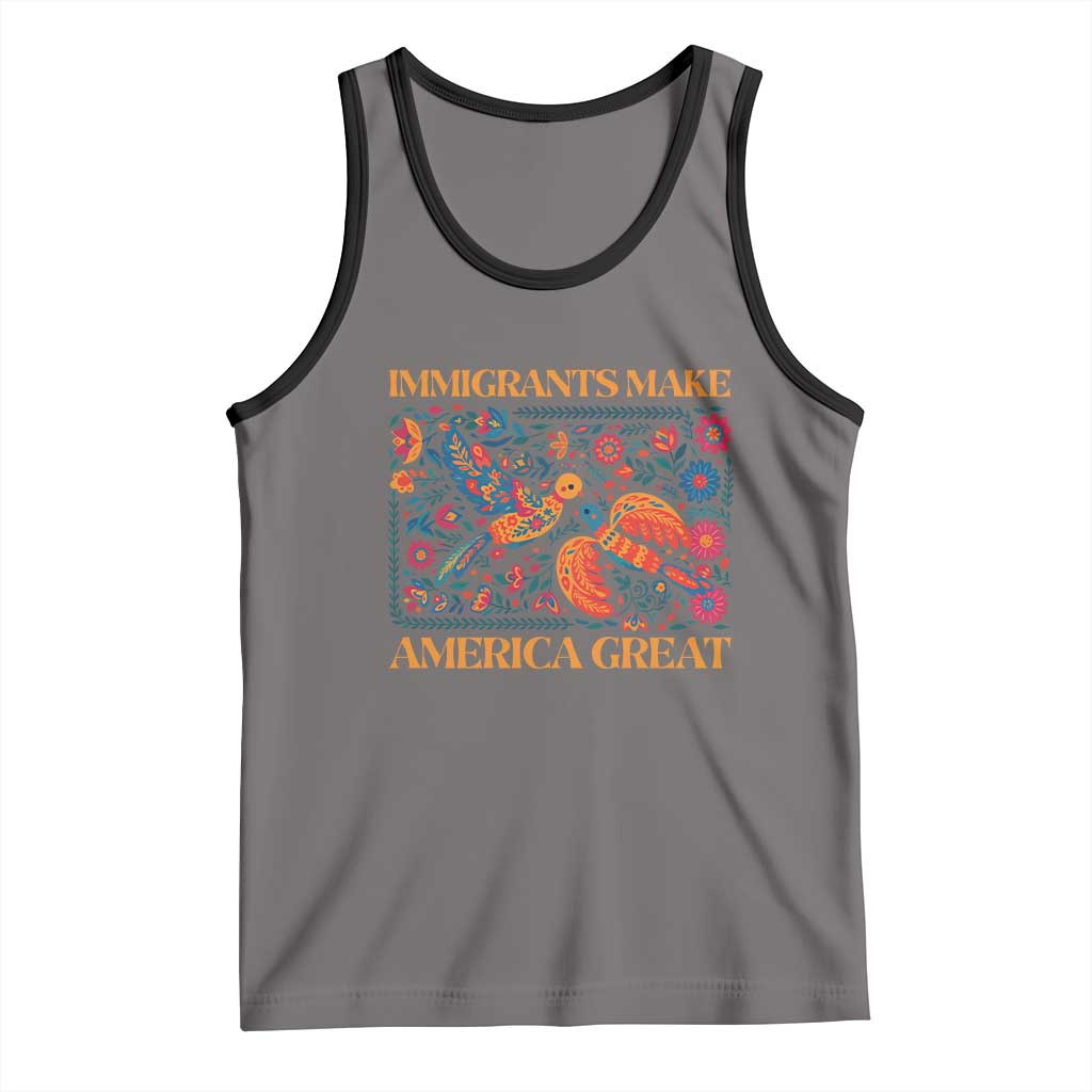 Funny Immigrants Make America Great Tank Top Floral Flower Birds Human Rights - Wonder Print Shop