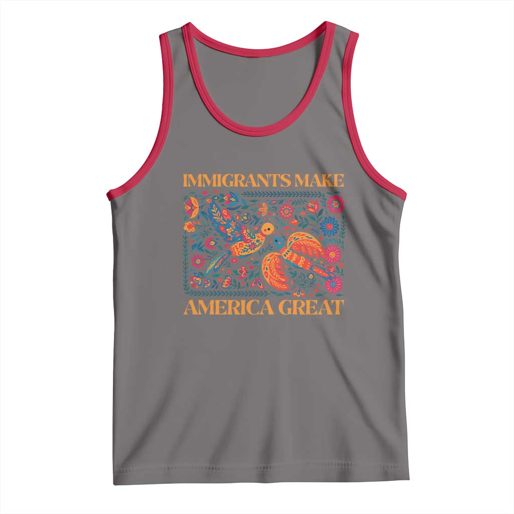 Funny Immigrants Make America Great Tank Top Floral Flower Birds Human Rights - Wonder Print Shop