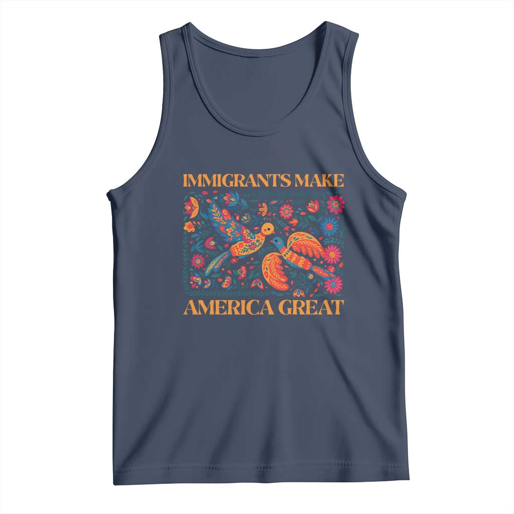 Funny Immigrants Make America Great Tank Top Floral Flower Birds Human Rights - Wonder Print Shop