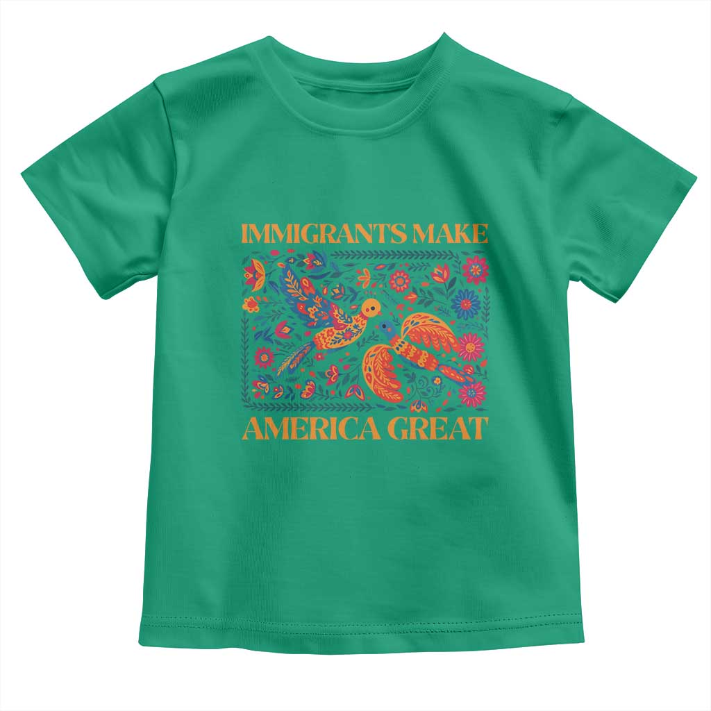 Funny Immigrants Make America Great Toddler T Shirt Floral Flower Birds Human Rights - Wonder Print Shop