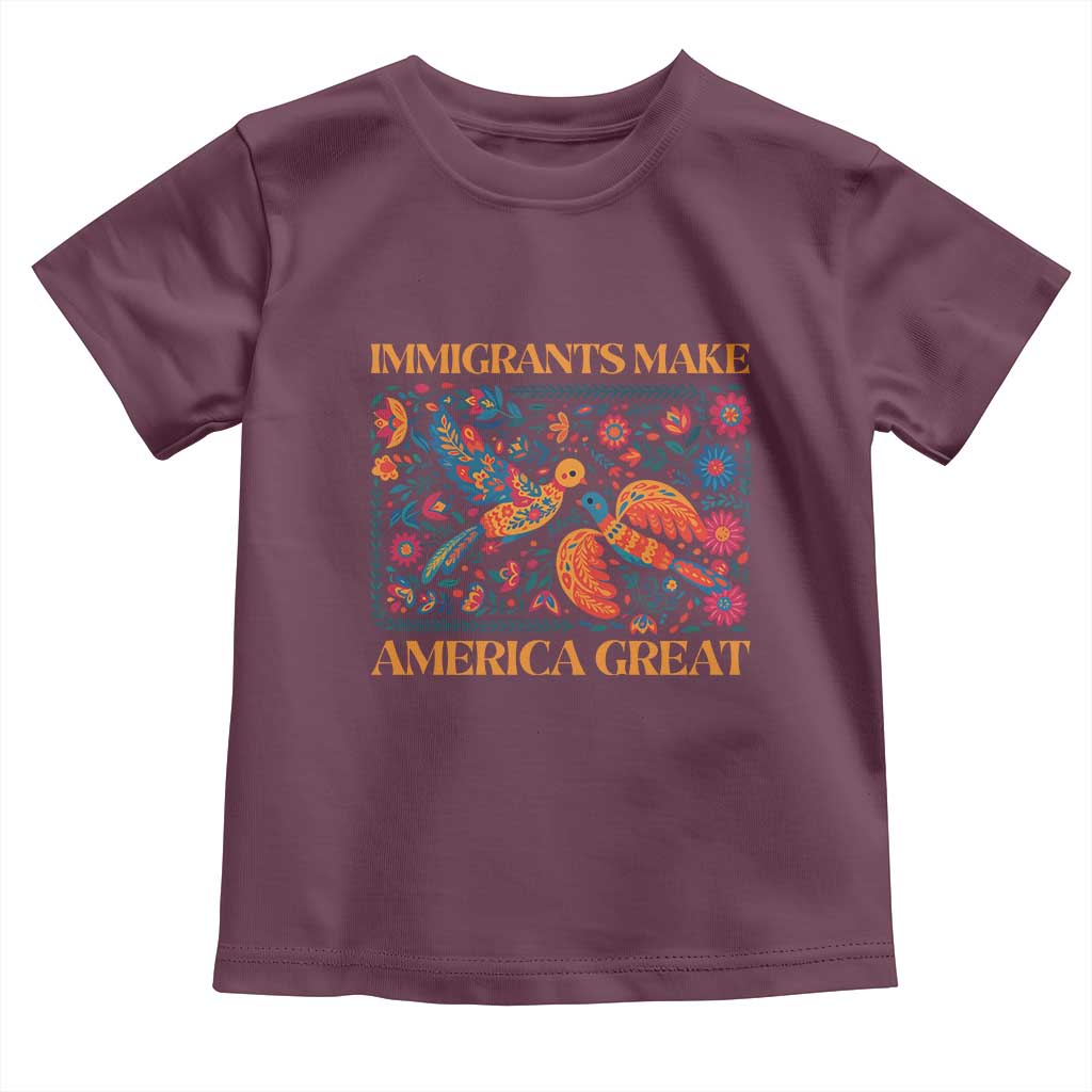 Funny Immigrants Make America Great Toddler T Shirt Floral Flower Birds Human Rights - Wonder Print Shop